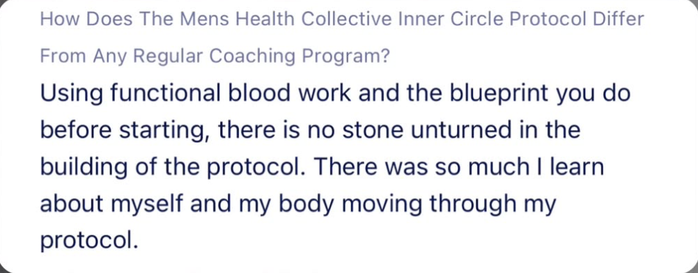 Client testimonial