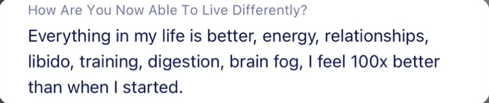 Client testimonial