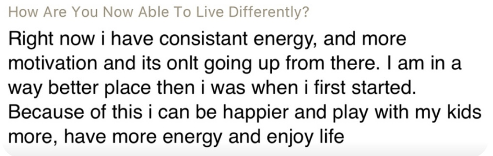 Client testimonial
