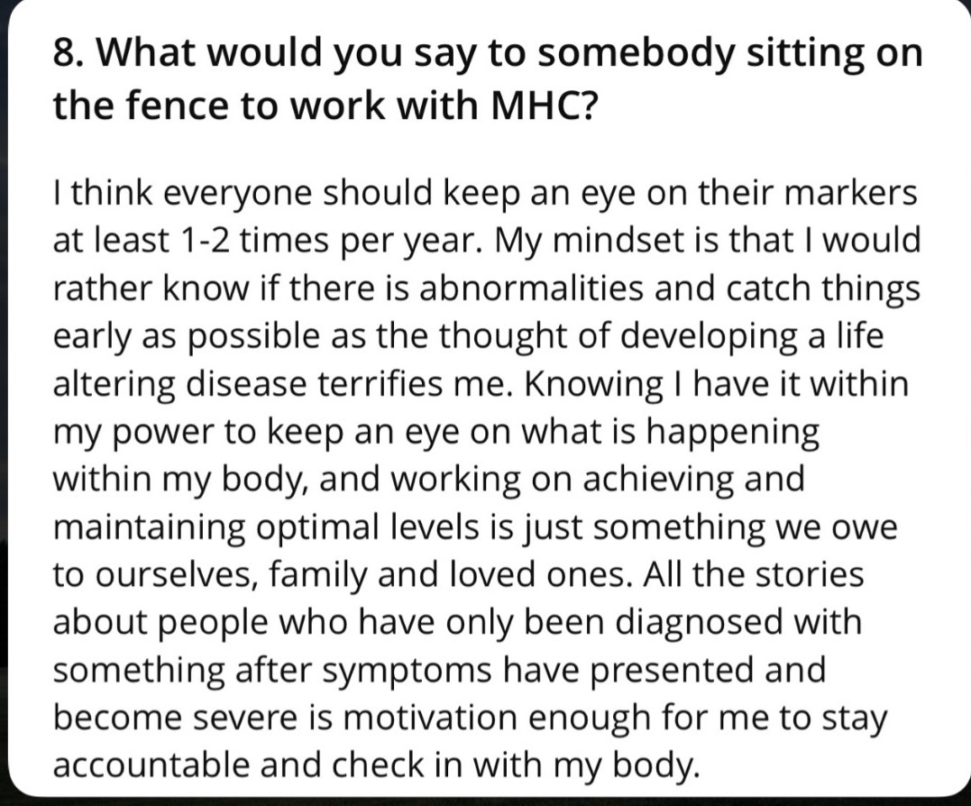 Client testimonial